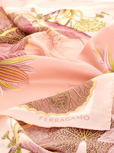 Water lilies print silk scarf - Women | Ferragamo