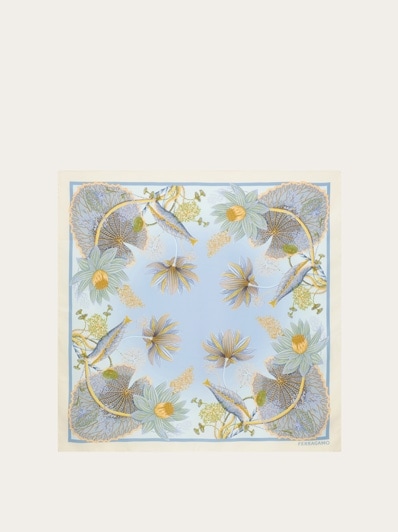 Water lilies print silk scarf
