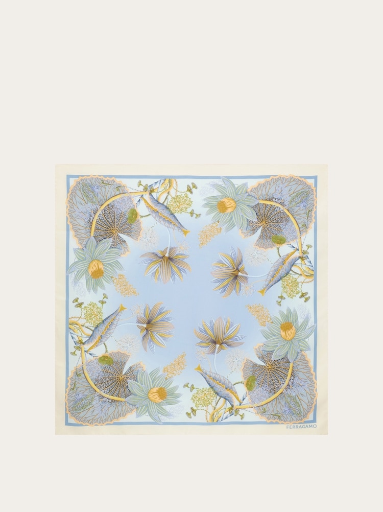 수련 프린트 실크 스카프 Gallery image 1