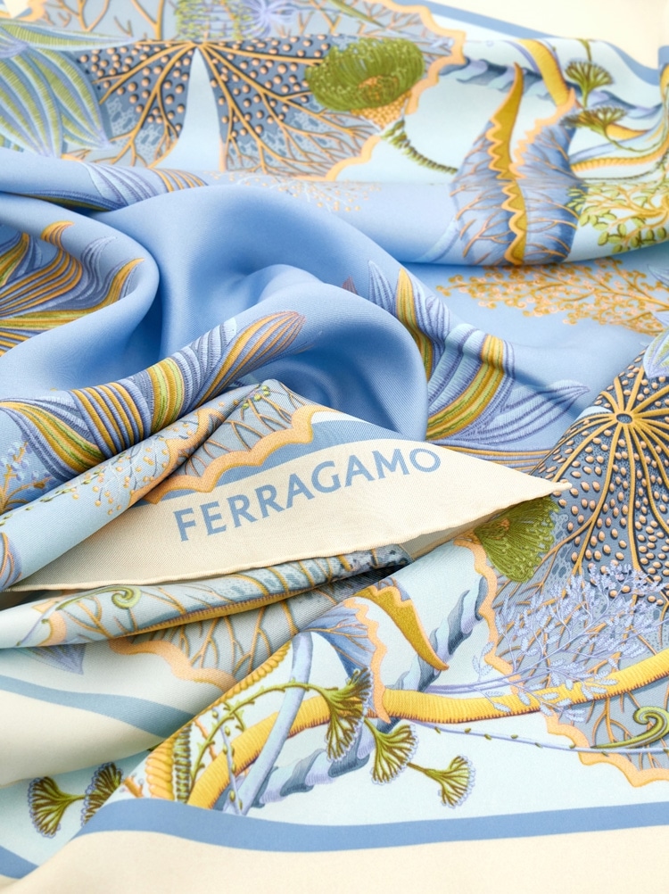 수련 프린트 실크 스카프 Gallery image 2