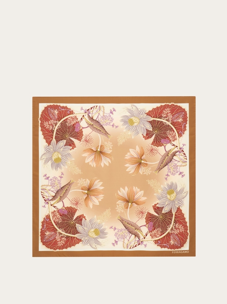 Water lilies print silk scarf Gallery image 1