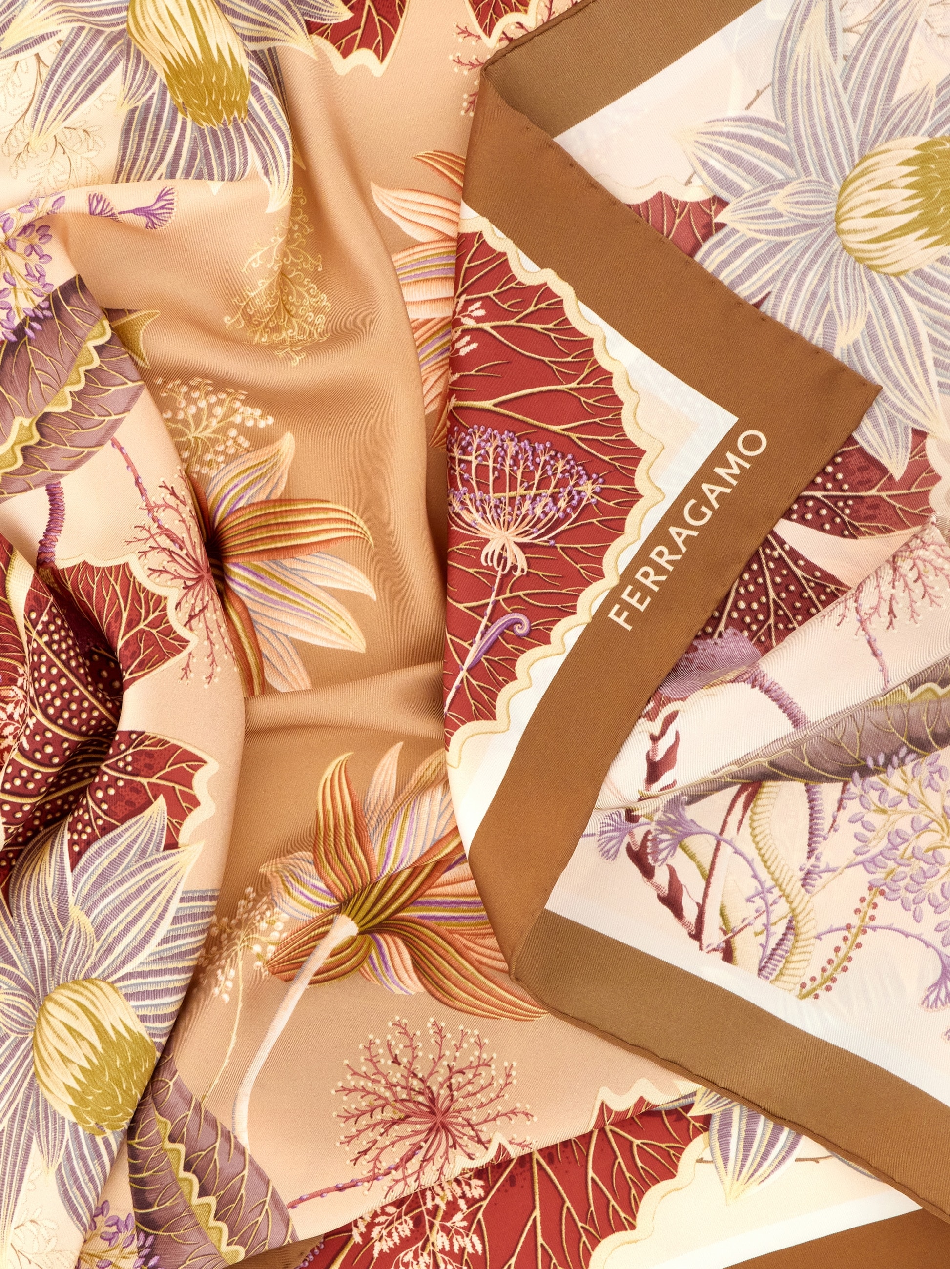 Water lilies print silk scarf - Women | Ferragamo