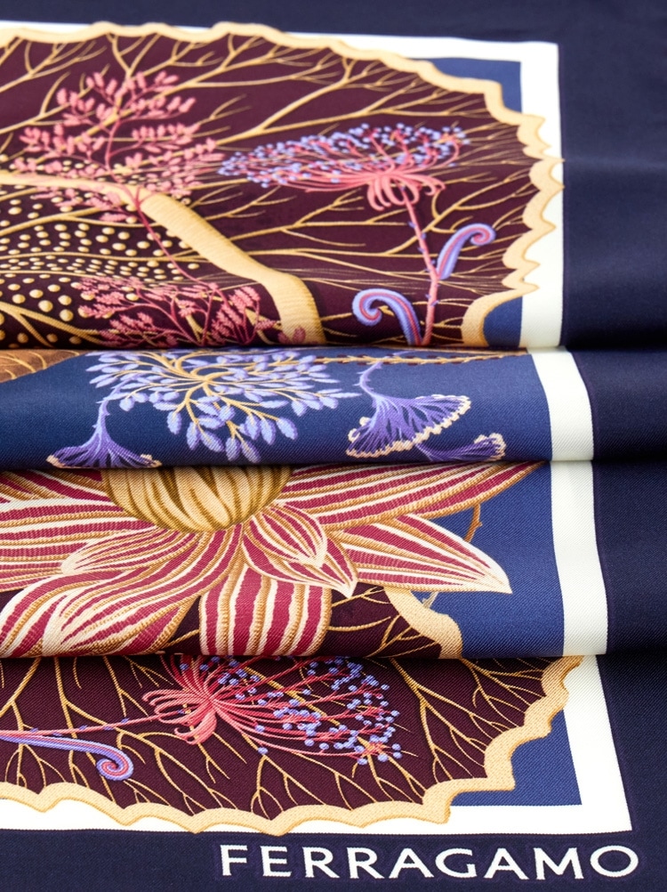 Water lilies print silk scarf Gallery image 4