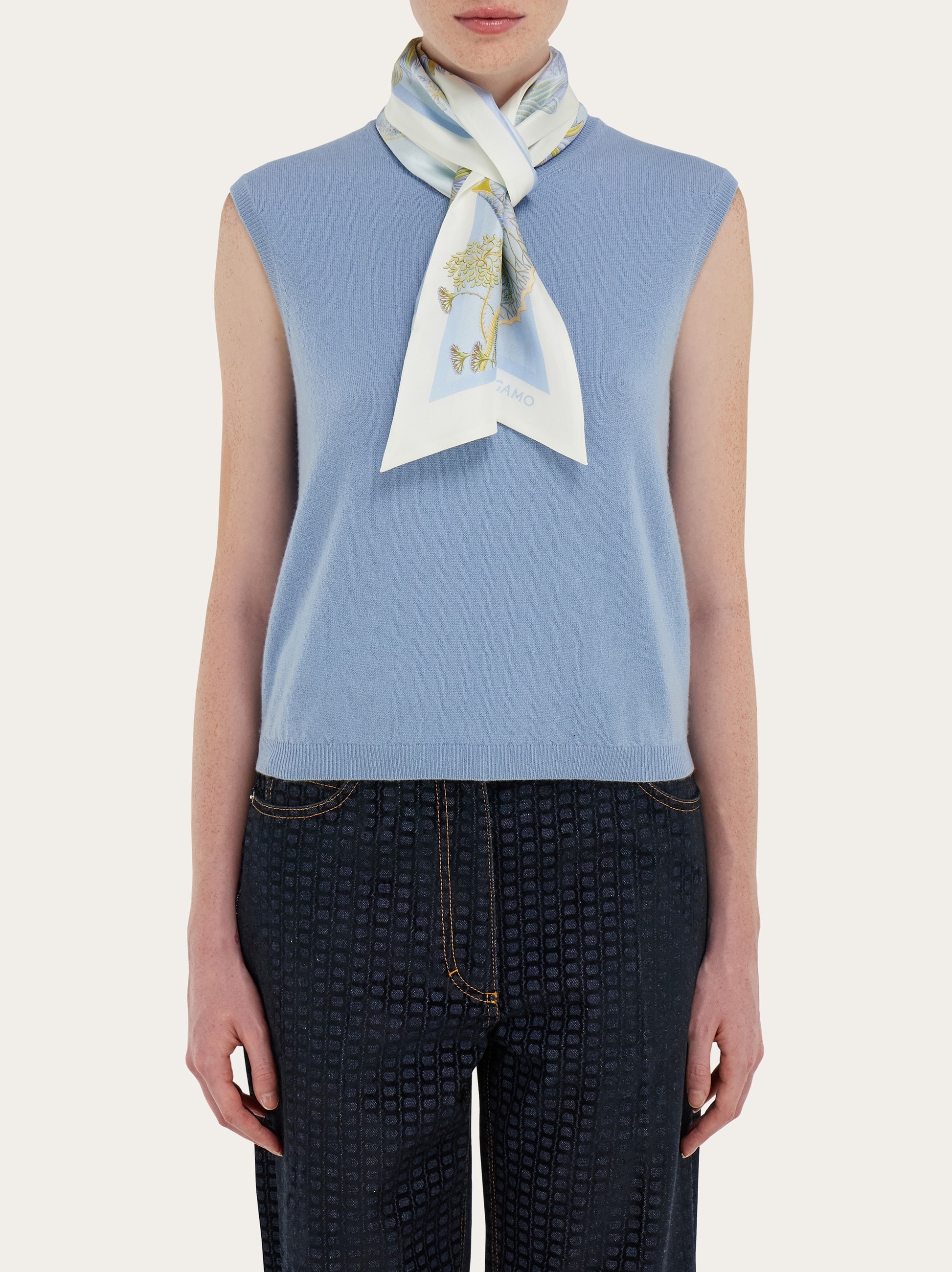 Water lilies print silk bandeau - Women | Ferragamo
