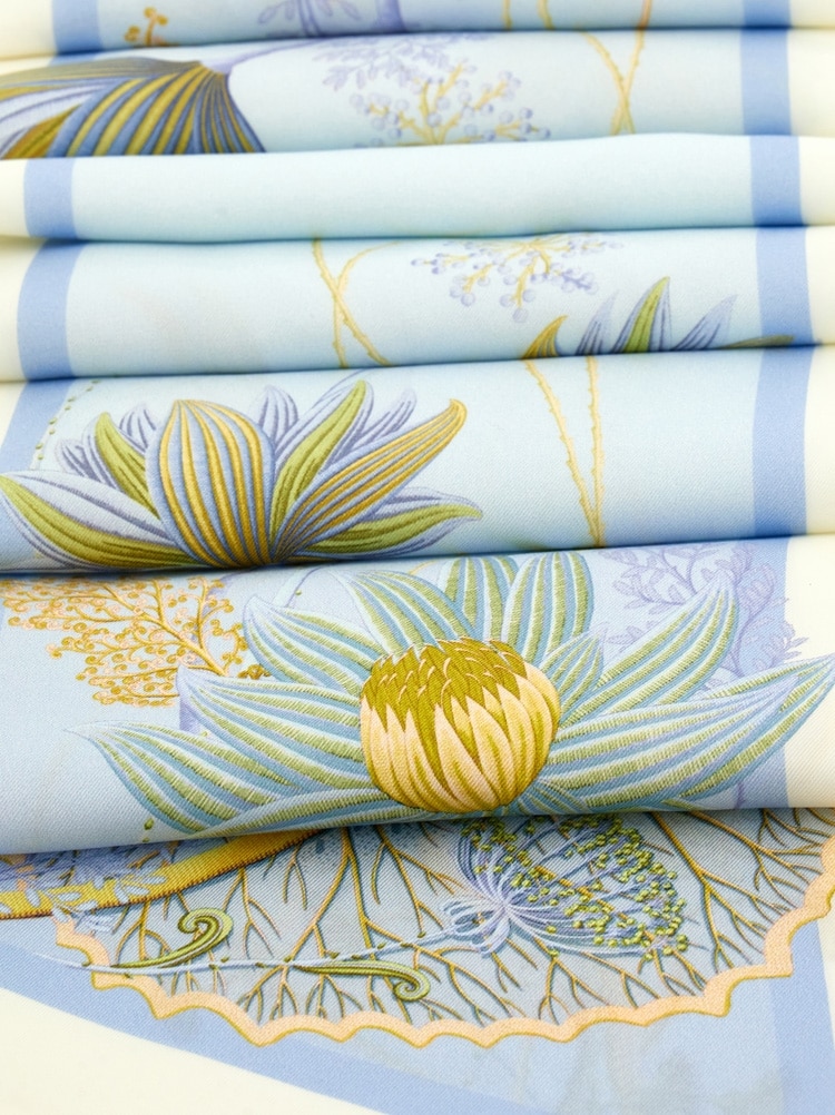 수련 프린트 실크 방도 Gallery image 6