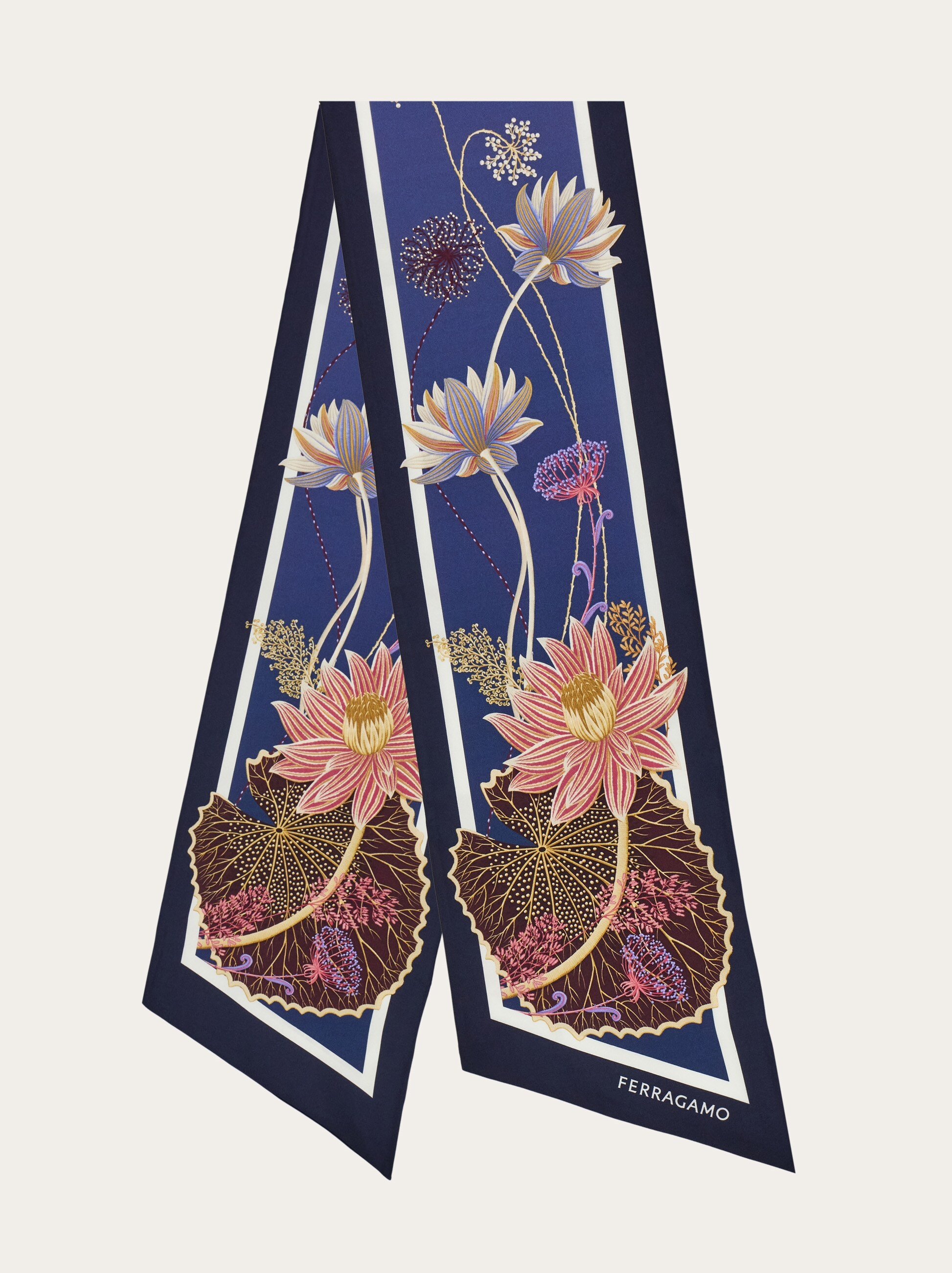 Water lily print silk bandeau - Women | Ferragamo