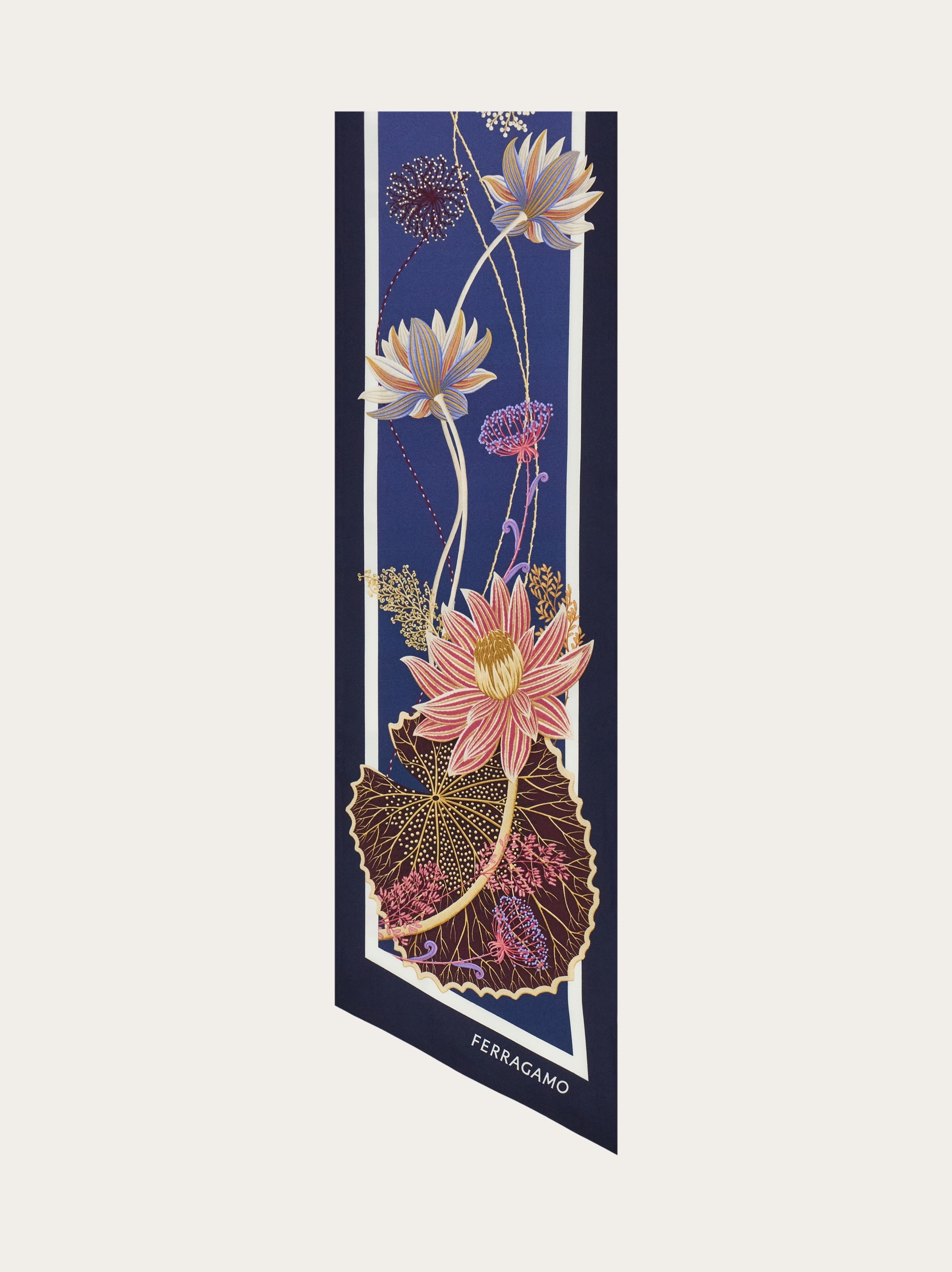 Water lilies print silk bandeau - Women | Ferragamo