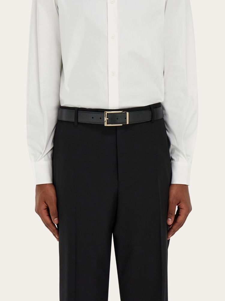 Reversible and adjustable Gancini belt Gallery image 4