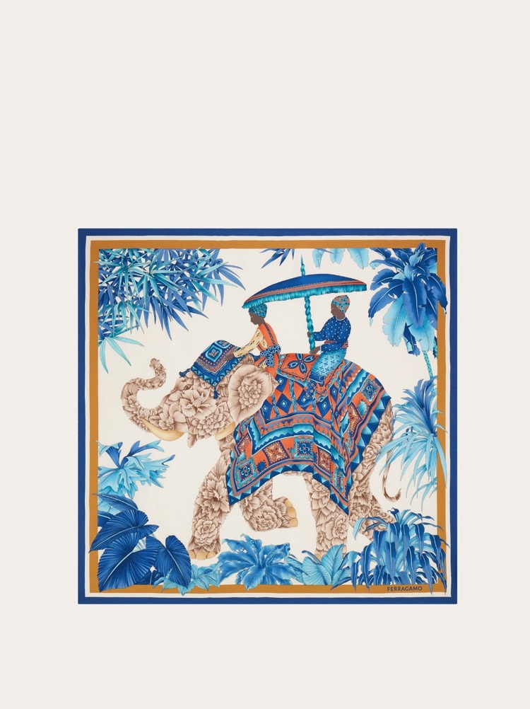 India print silk scarf Gallery image 1