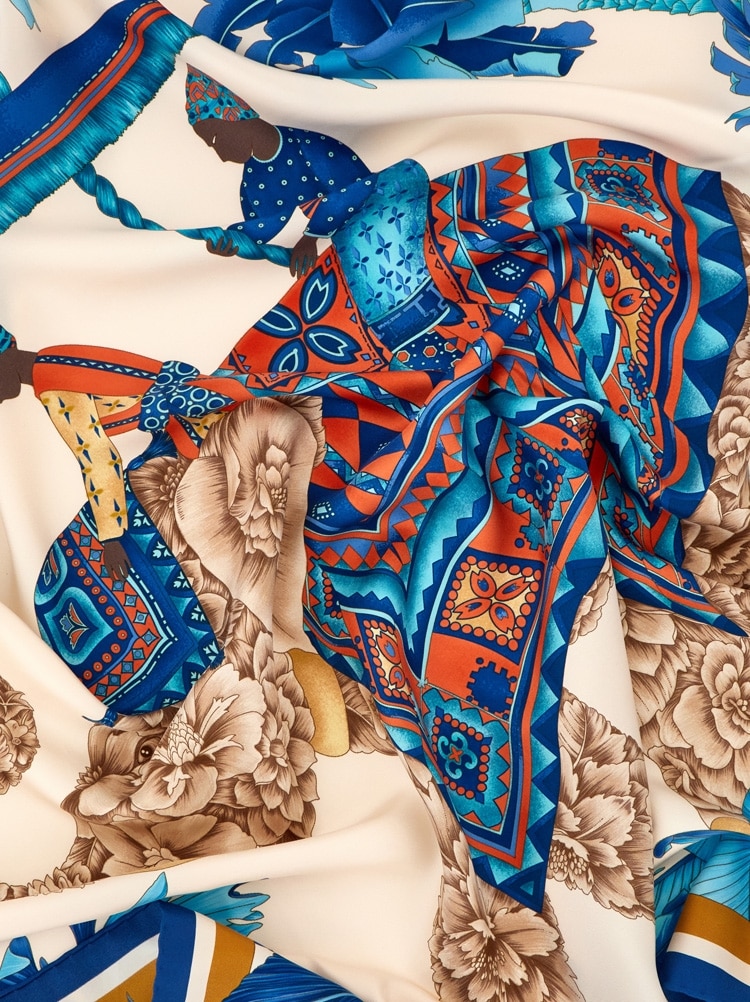 India print silk scarf Gallery image 2