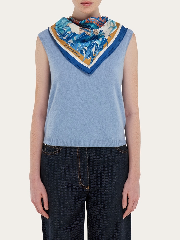 India print silk scarf Gallery image 3