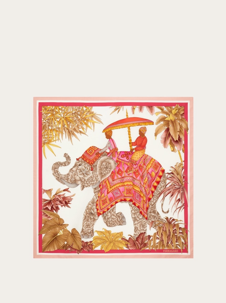 India print silk scarf Gallery image 1