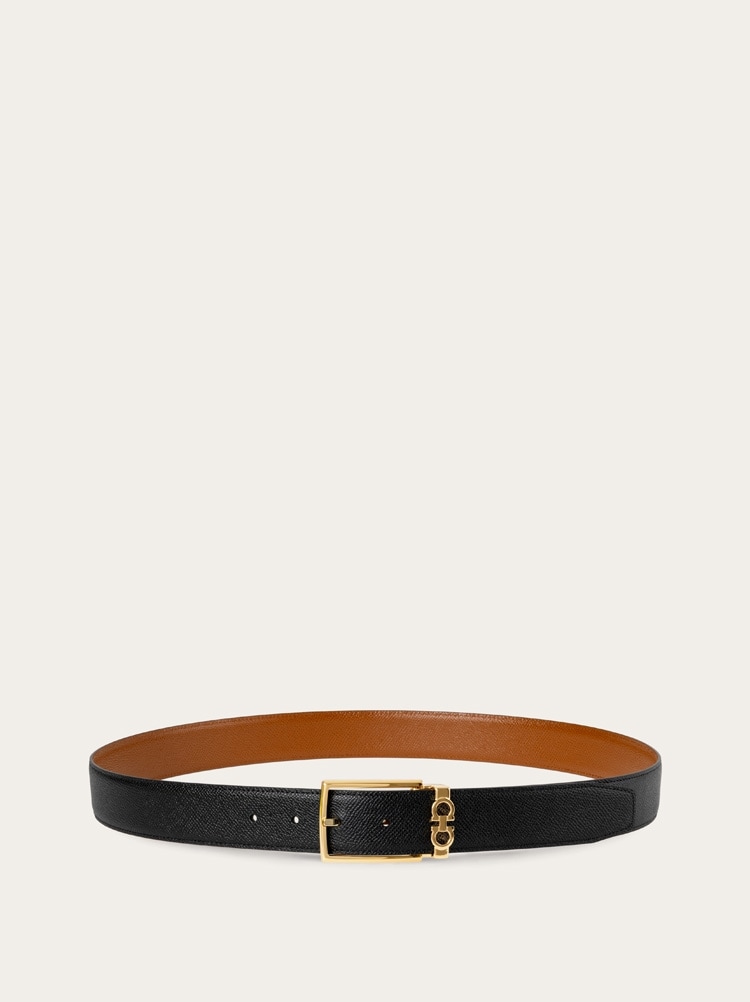 Reversible and adjustable Gancini belt Gallery image 3