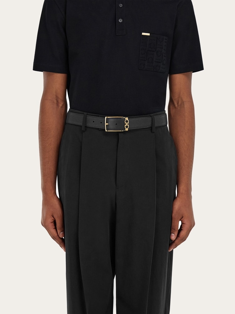 Reversible and adjustable Gancini belt Gallery image 4