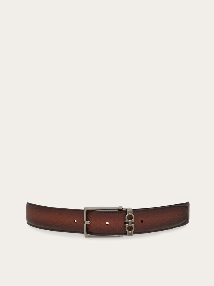 Reversible and adjustable Gancini belt Gallery image 1