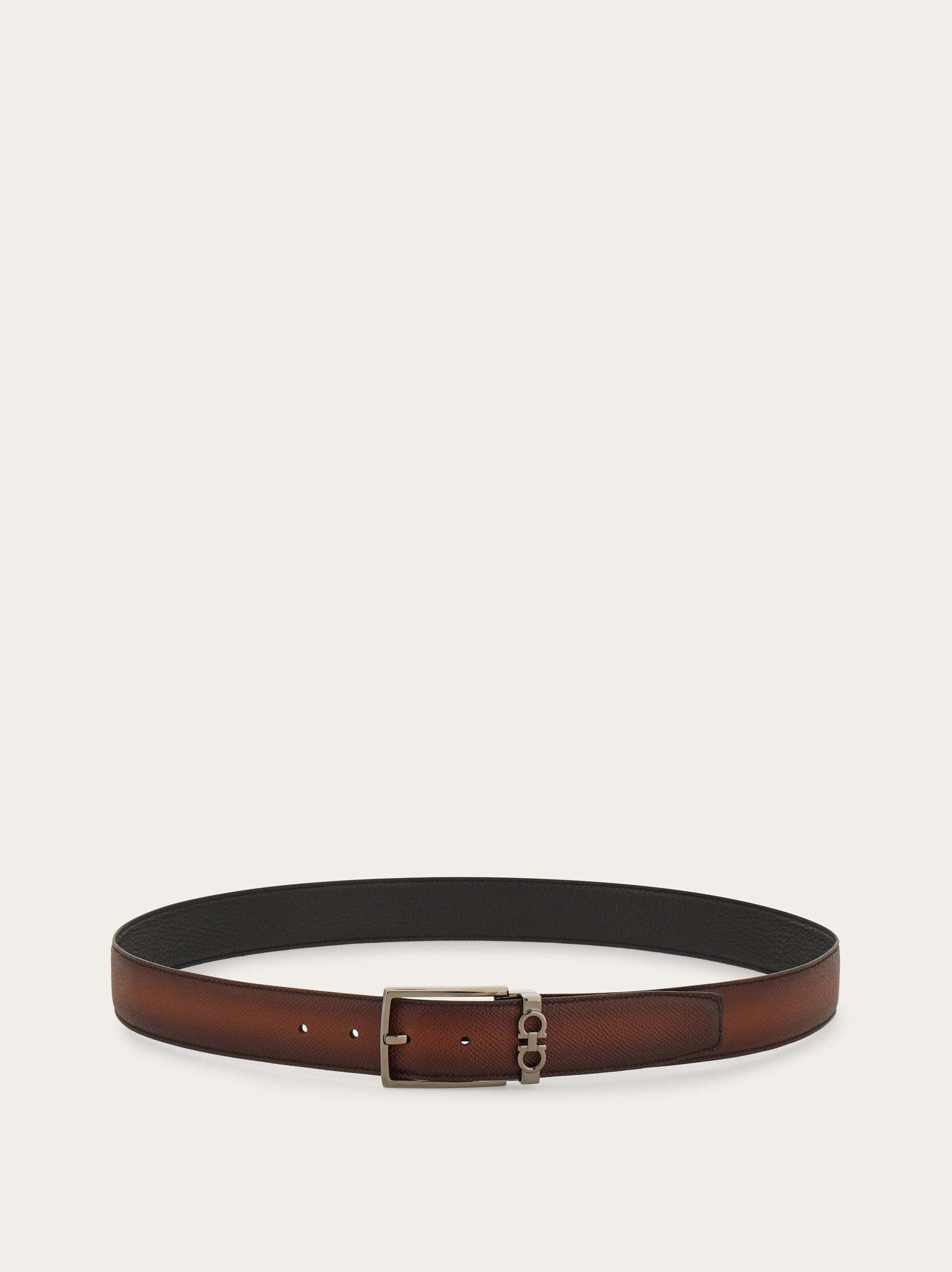 Reversible and adjustable Gancini belt - Men | Ferragamo