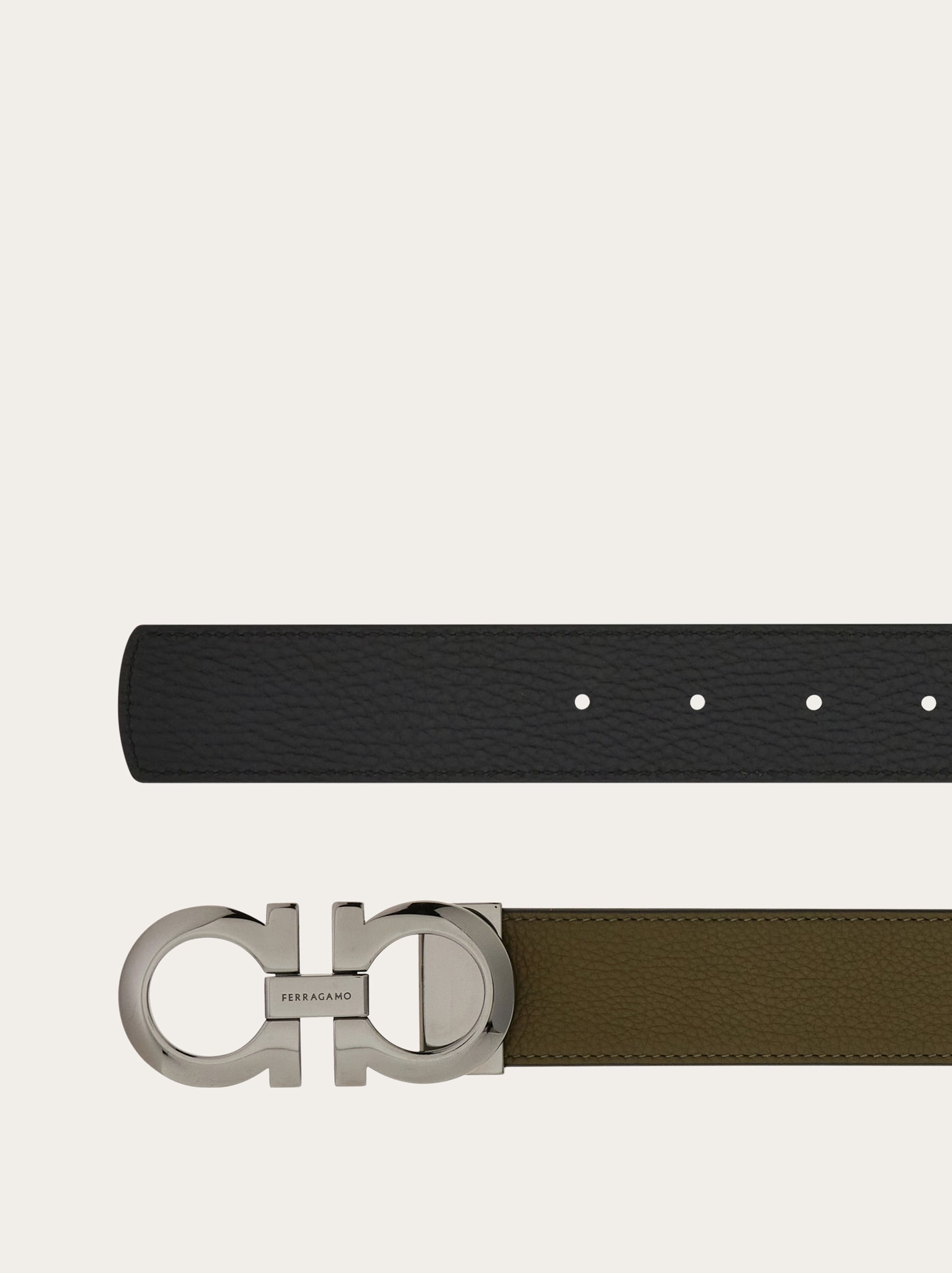 Reversible and adjustable Gancini belt - Men | Ferragamo