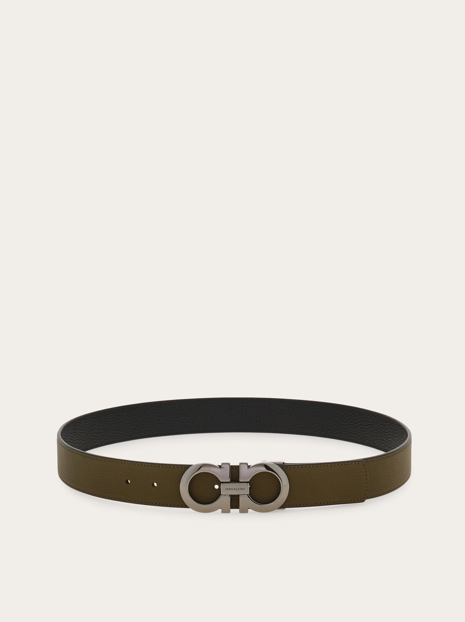 Reversible and adjustable Gancini belt - Men | Ferragamo
