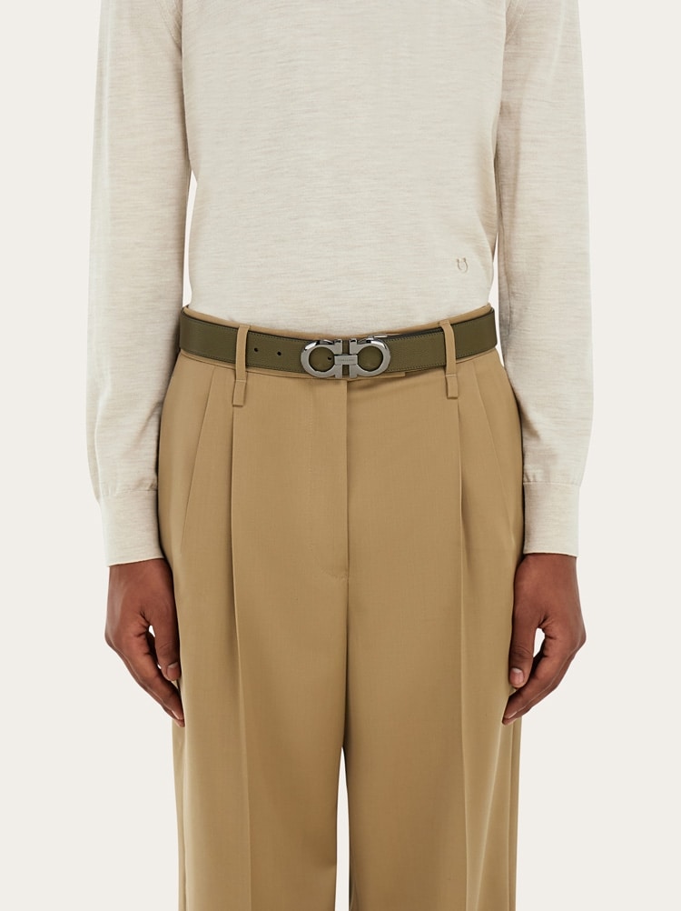 Reversible and adjustable Gancini belt Gallery image 4