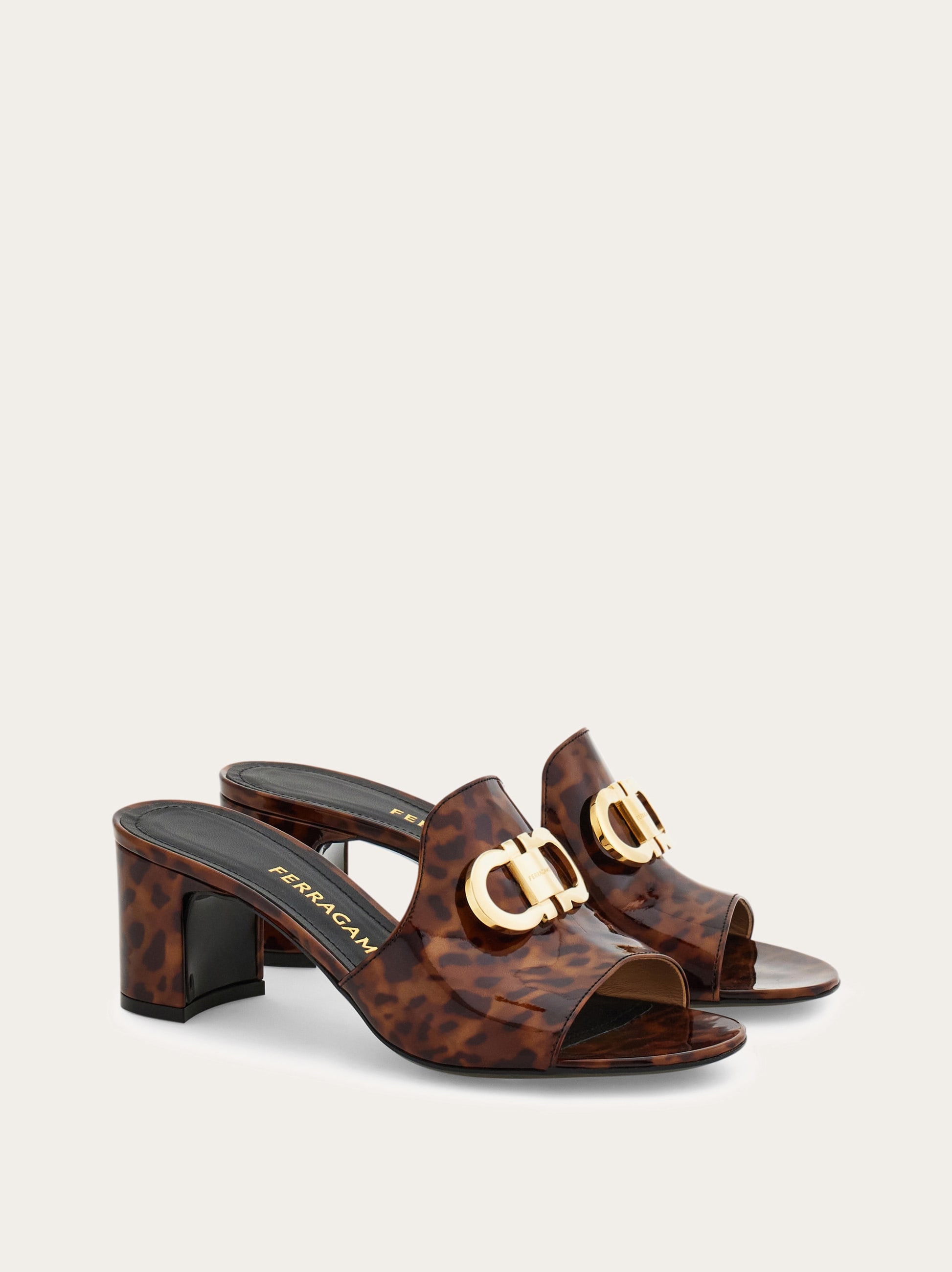 Mid heel mule with Gancini buckle - Women | Ferragamo