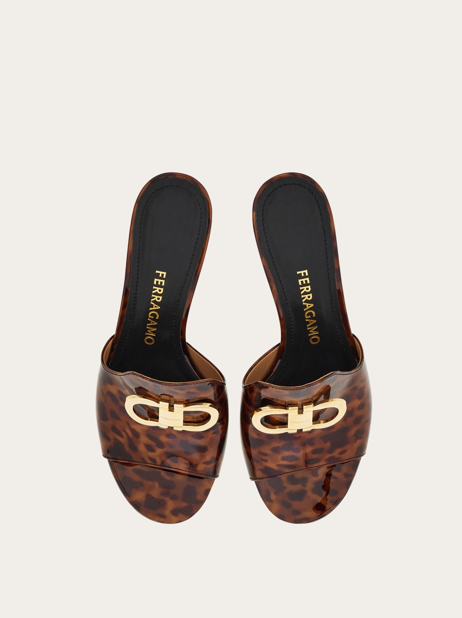 Mid heel slide with Gancini buckle - Women | Ferragamo