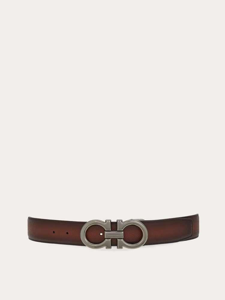 Reversible and adjustable Gancini belt Gallery image 1