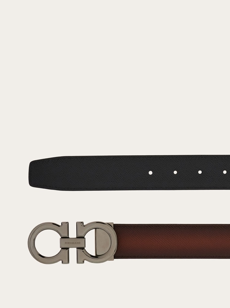 Reversible and adjustable Gancini belt Gallery image 2