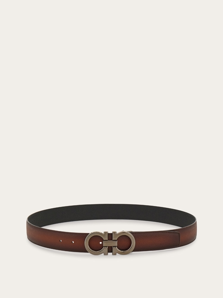 Reversible and adjustable Gancini belt Gallery image 3