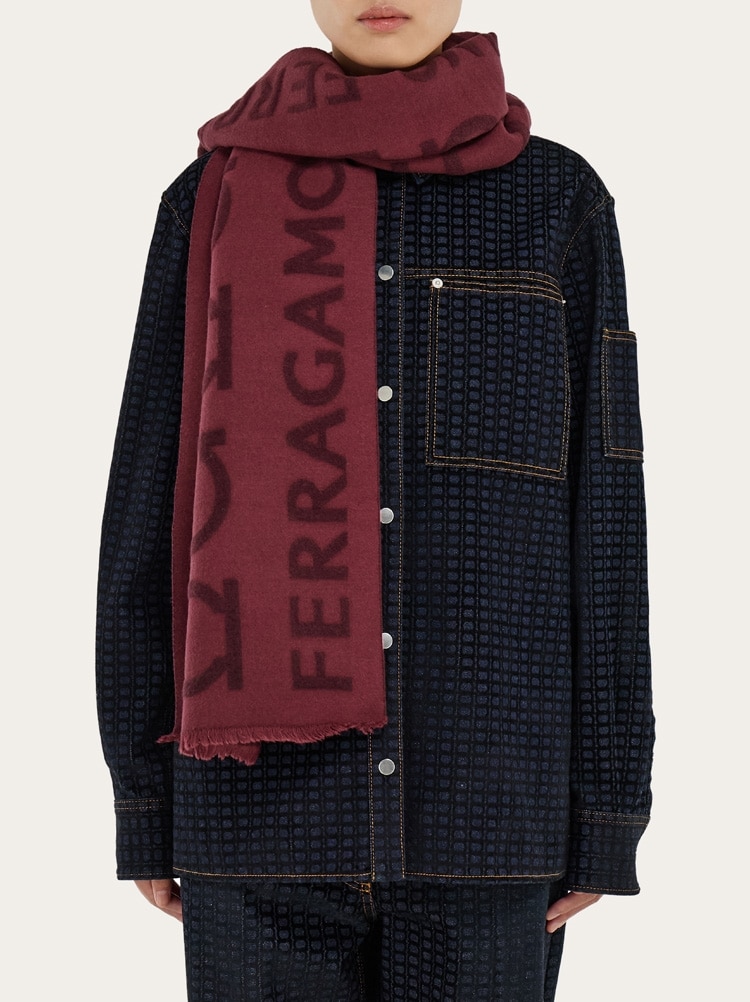 Gancini jacquard scarf Gallery image 3