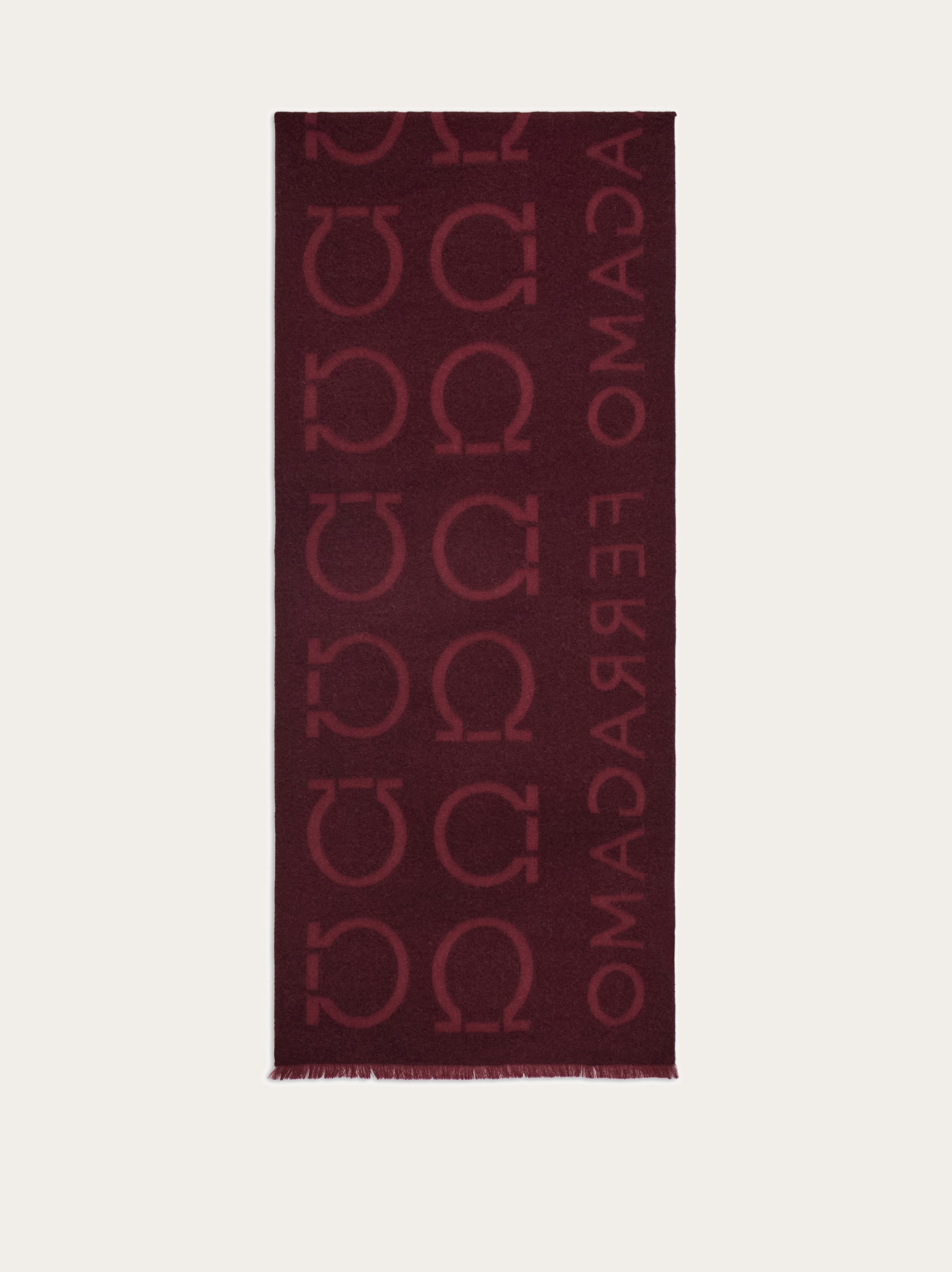 Salvatore Ferragamo シルクスカーフ バーガンディ Gancini jacquard scarf - Women | Ferragamo