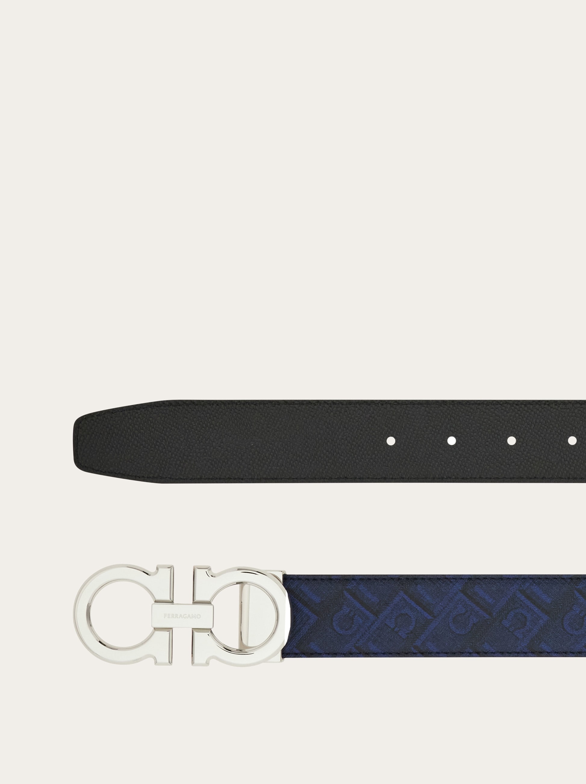 Reversable and adjustable gancini belt