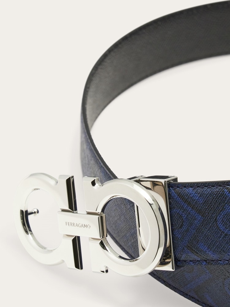 Reversible and adjustable Gancini belt Gallery image 5