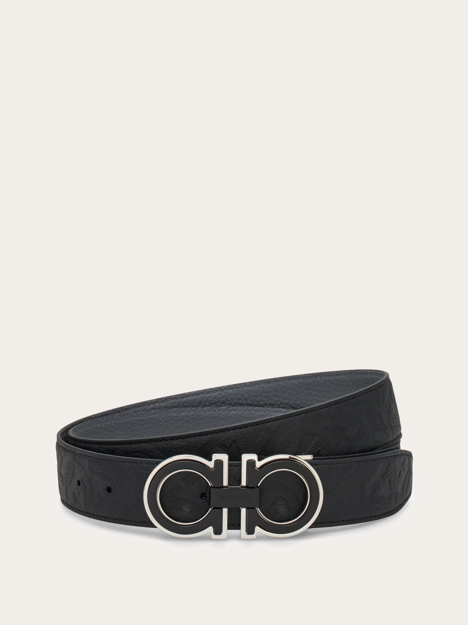 小物 Ferragamo black belt Reversible and adjustable Gancini belt - Men | Ferragamo
