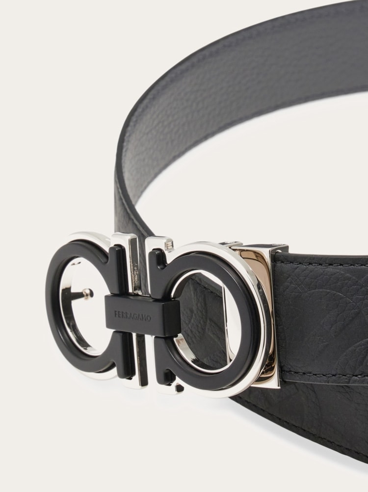 Reversible and adjustable Gancini belt Gallery image 5