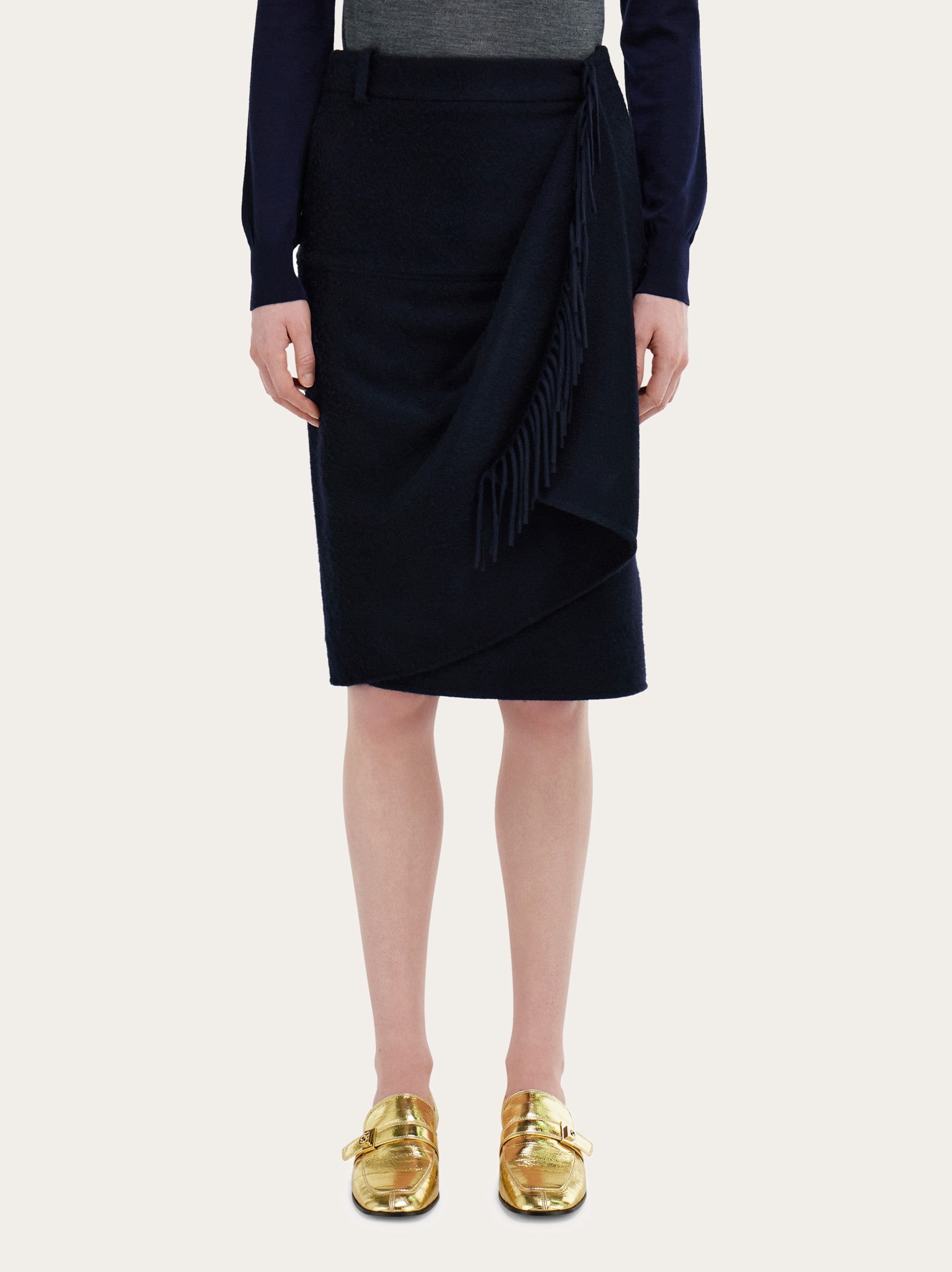 フェラガモスカート サイドファスナー ラップスカート - ウィメンズ