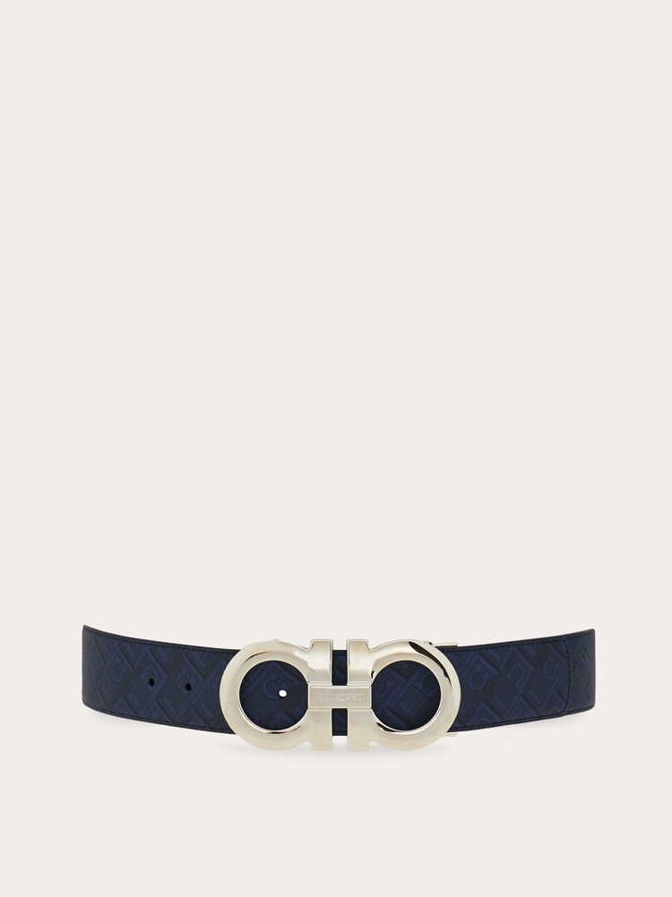 Reversible and adjustable Gancini belt Gallery image 1