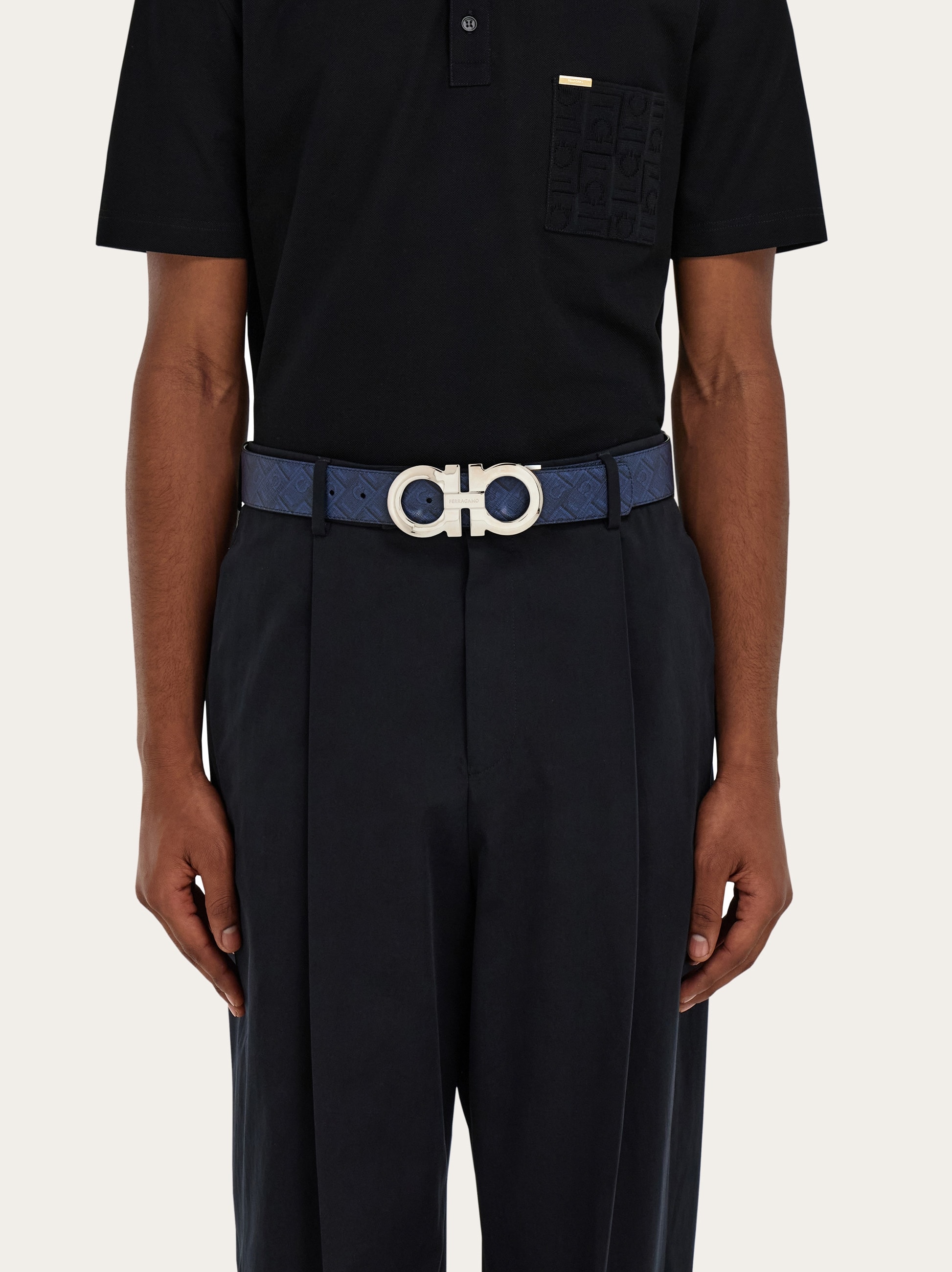 Reversible and adjustable Gancini belt - Men | Ferragamo