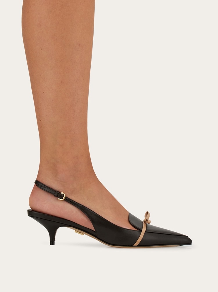 Slingback with bow mini bow detail Gallery image 4