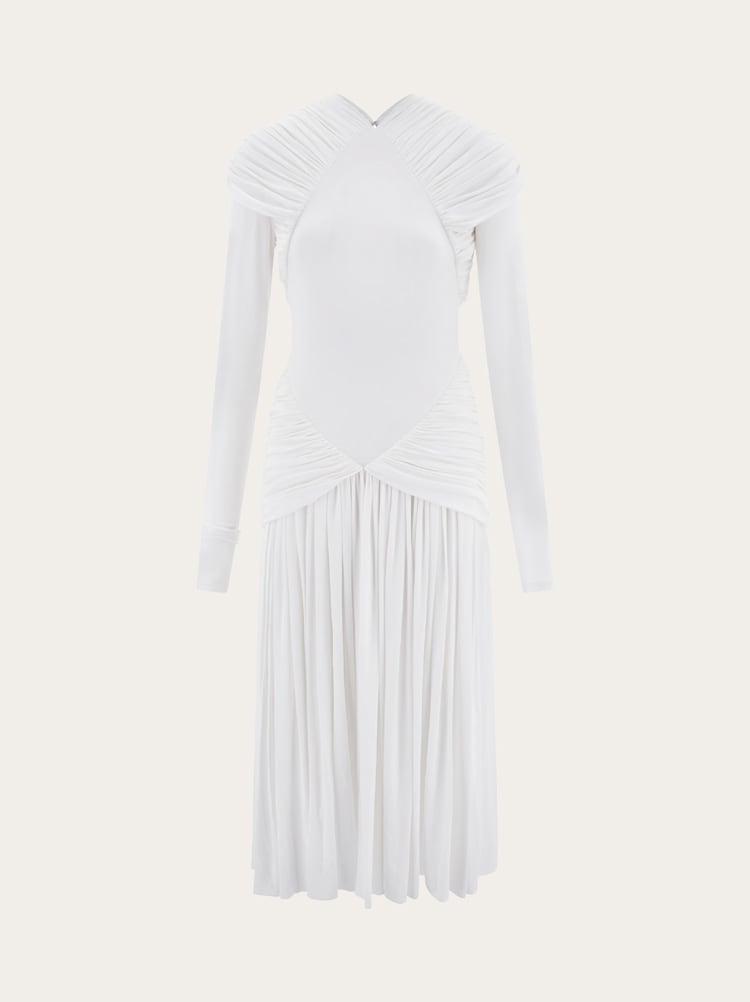 Jersey dress with ruched detail Gallery image 1