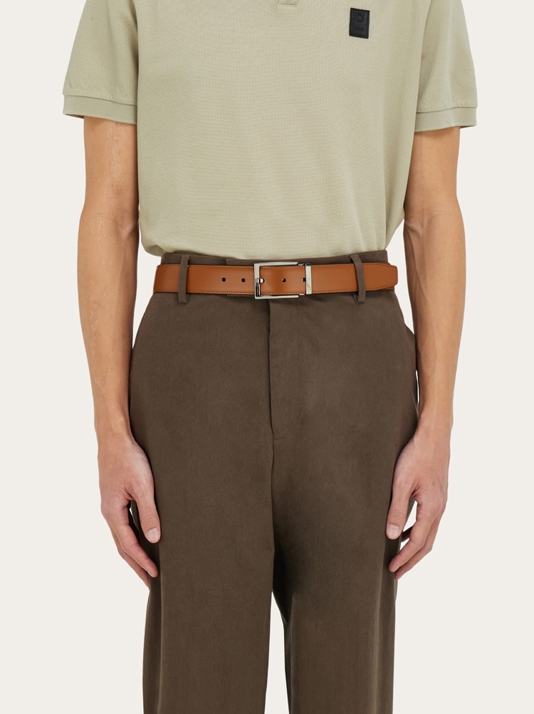 Reversible and adjustable Gancini belt Gallery image 4