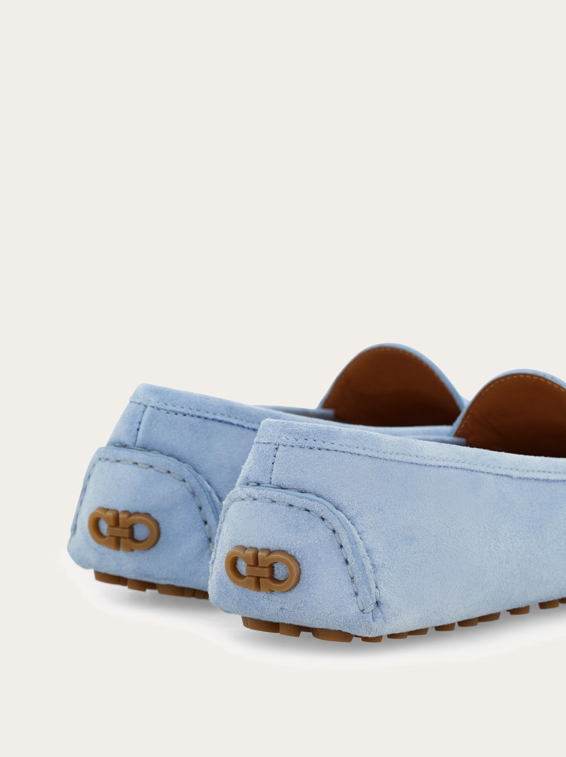 Salvatore Ferragamo Blue Suede Men\'s Loafers 9EE, Light Blue Denim Color Suade SALVATORE FERRAGAMO Blue Suede Shoes Loafers Size 6 US 39  main image 3