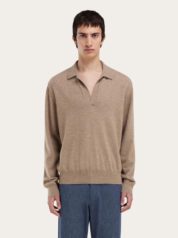 Cashmere sweater with polo collar Gallery image 2