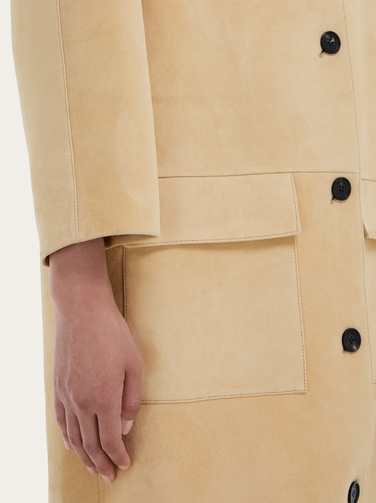 Single breasted suede coat Gallery image 7