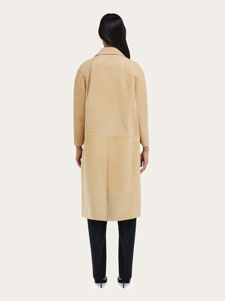 Single breasted suede coat Gallery image 3