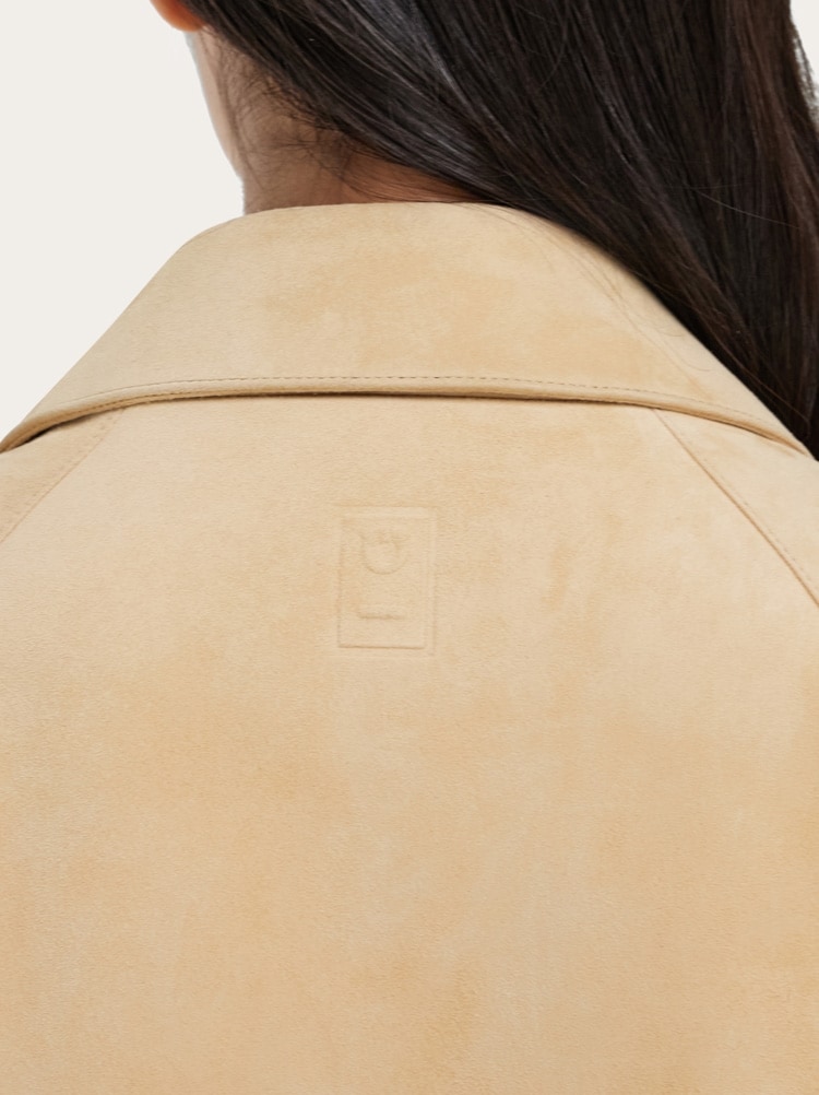 Single breasted suede coat Gallery image 5