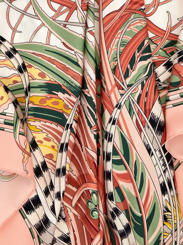 Rooster print silk scarf