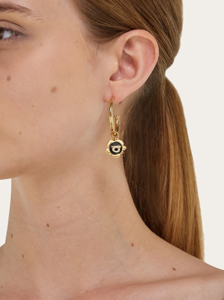 Orecchini a cerchio Charm Gancini Gallery image 5