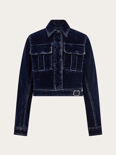 Salvatore Ferragamo ダークブルー ジャケット Boxy jacket - Women | Ferragamo