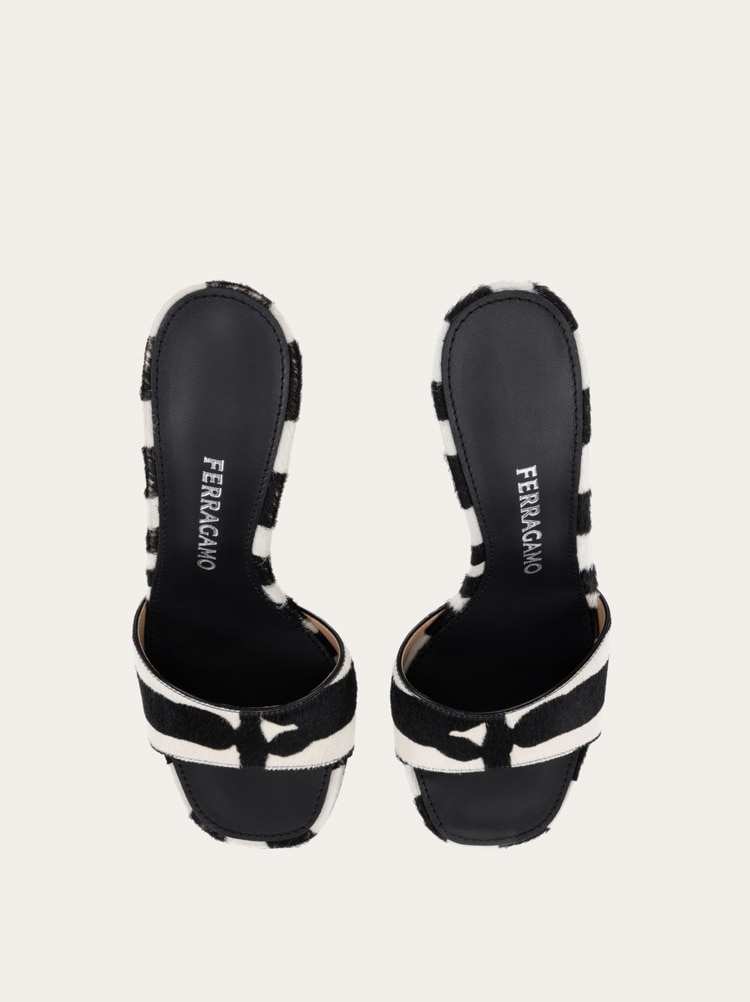 Pony skin heeled slide Gallery image 3