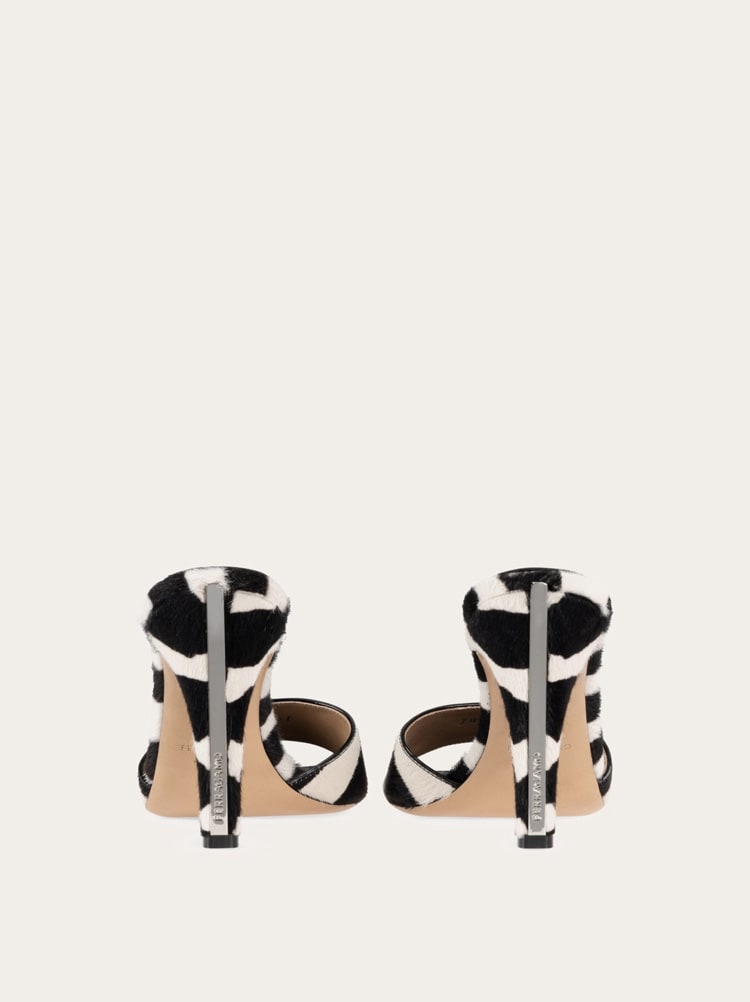 Pony skin heeled slide Gallery image 4